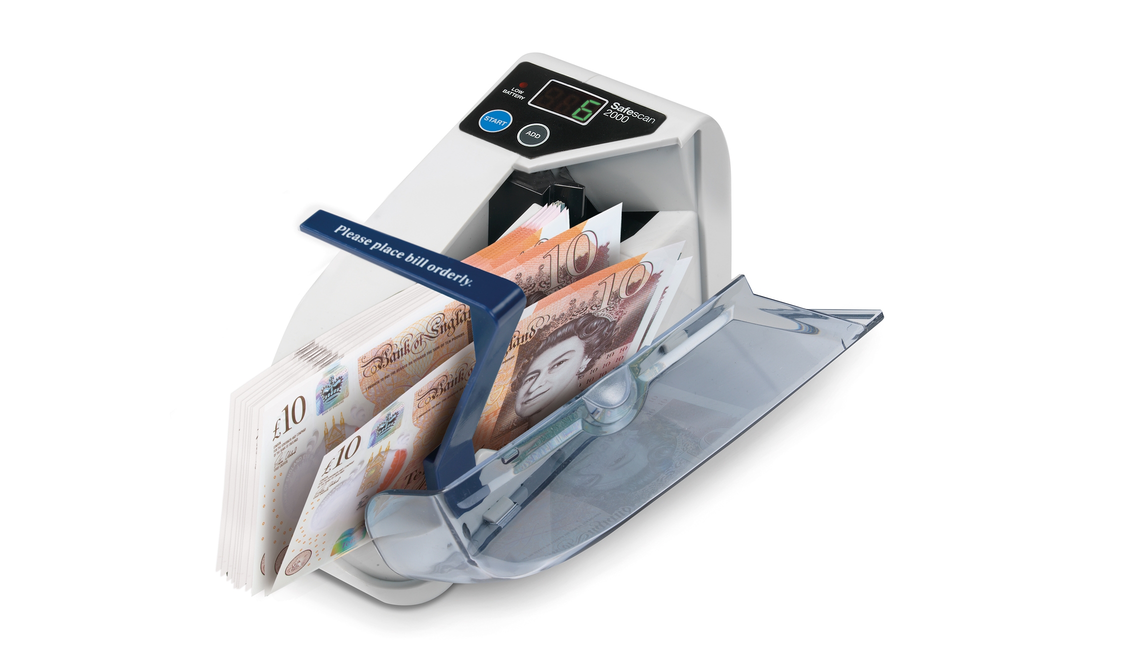 Banknote Counter Safescan 2000 Portable, Battery Operated Counter