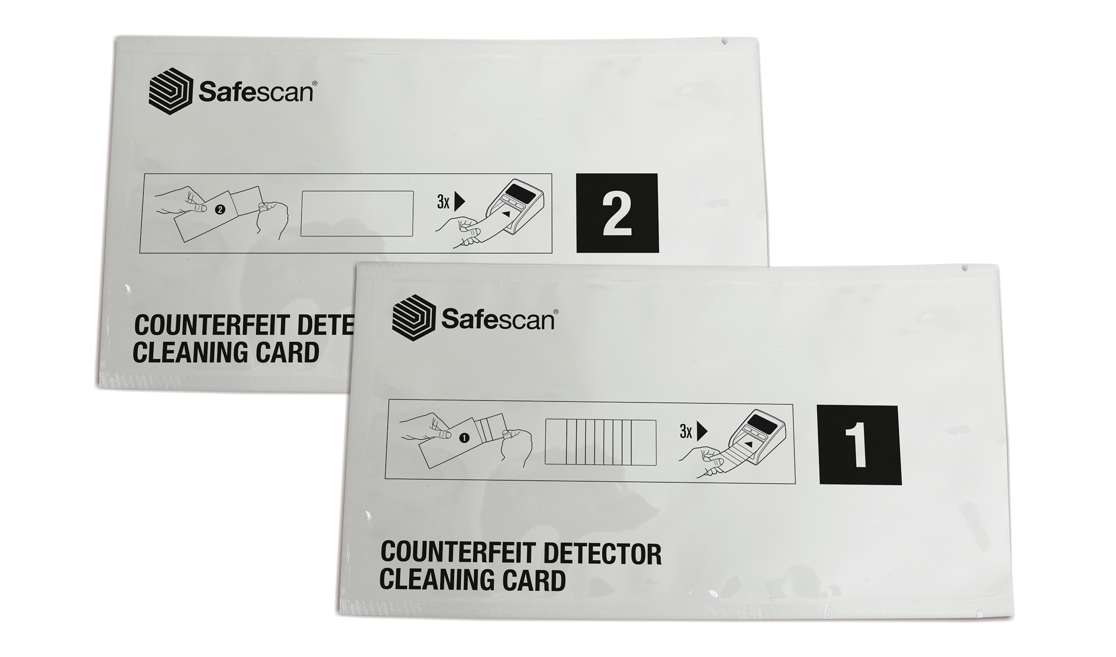 Cleaning cards for counterfeit detectors