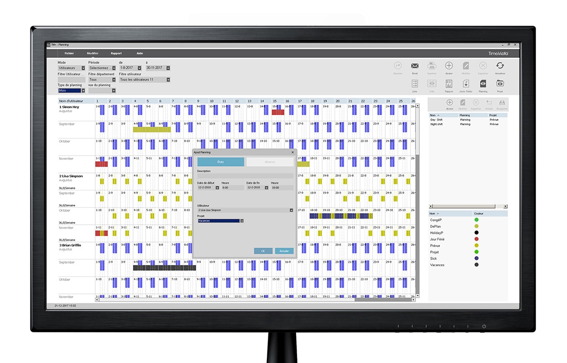 Enregistrement du temps: logiciel